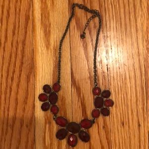 Red statement necklace